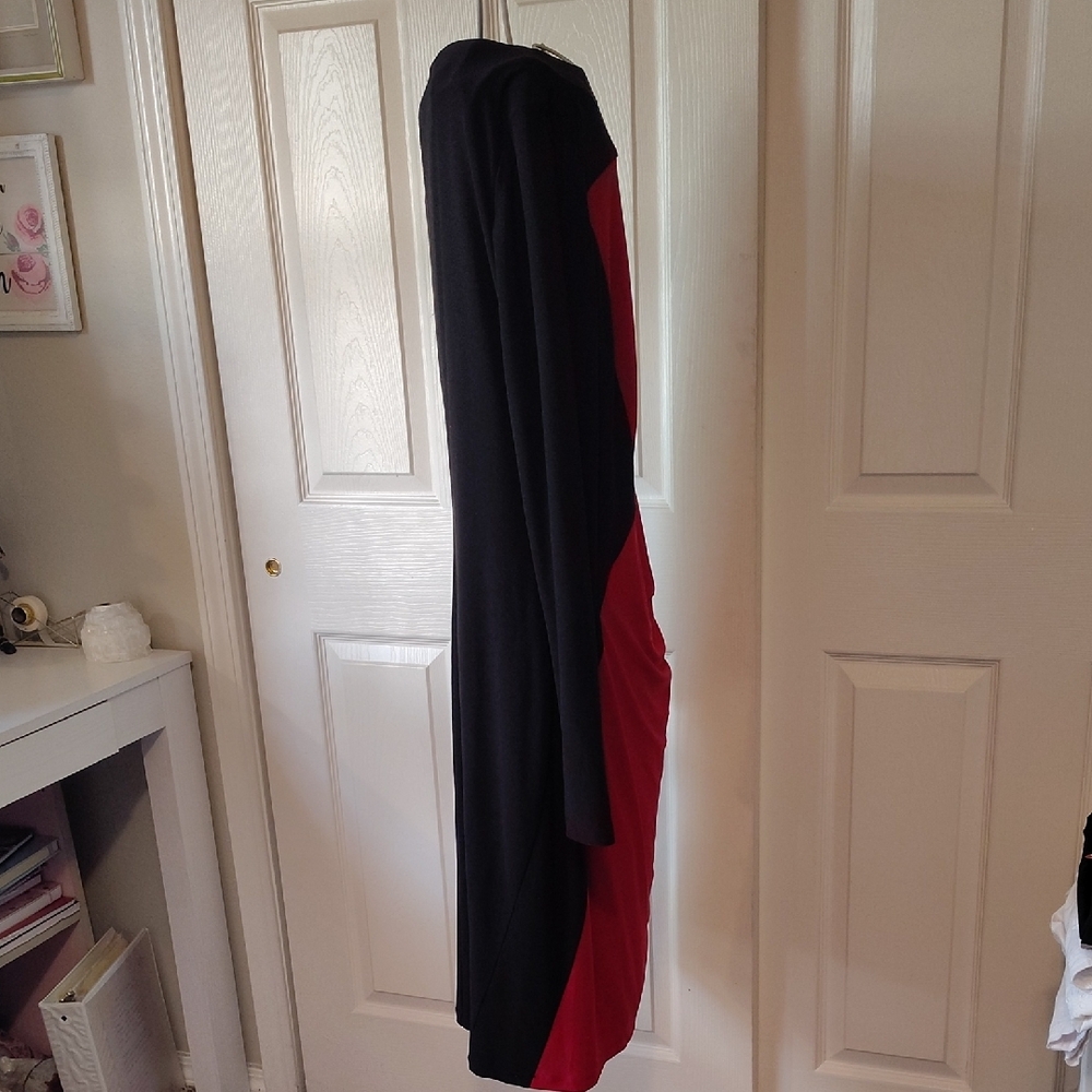 Lauren Ralph Lauren Asymmetrical Black and Pink Dress - Picture 2 of 4